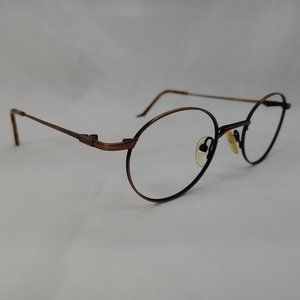 UNIKA Eyeglass Frames UK4 022 Round Full Metal Rims Copper Bronze Brown